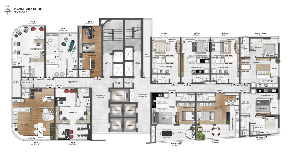 Apartamento, 1 quarto, 34 m² - Foto 9