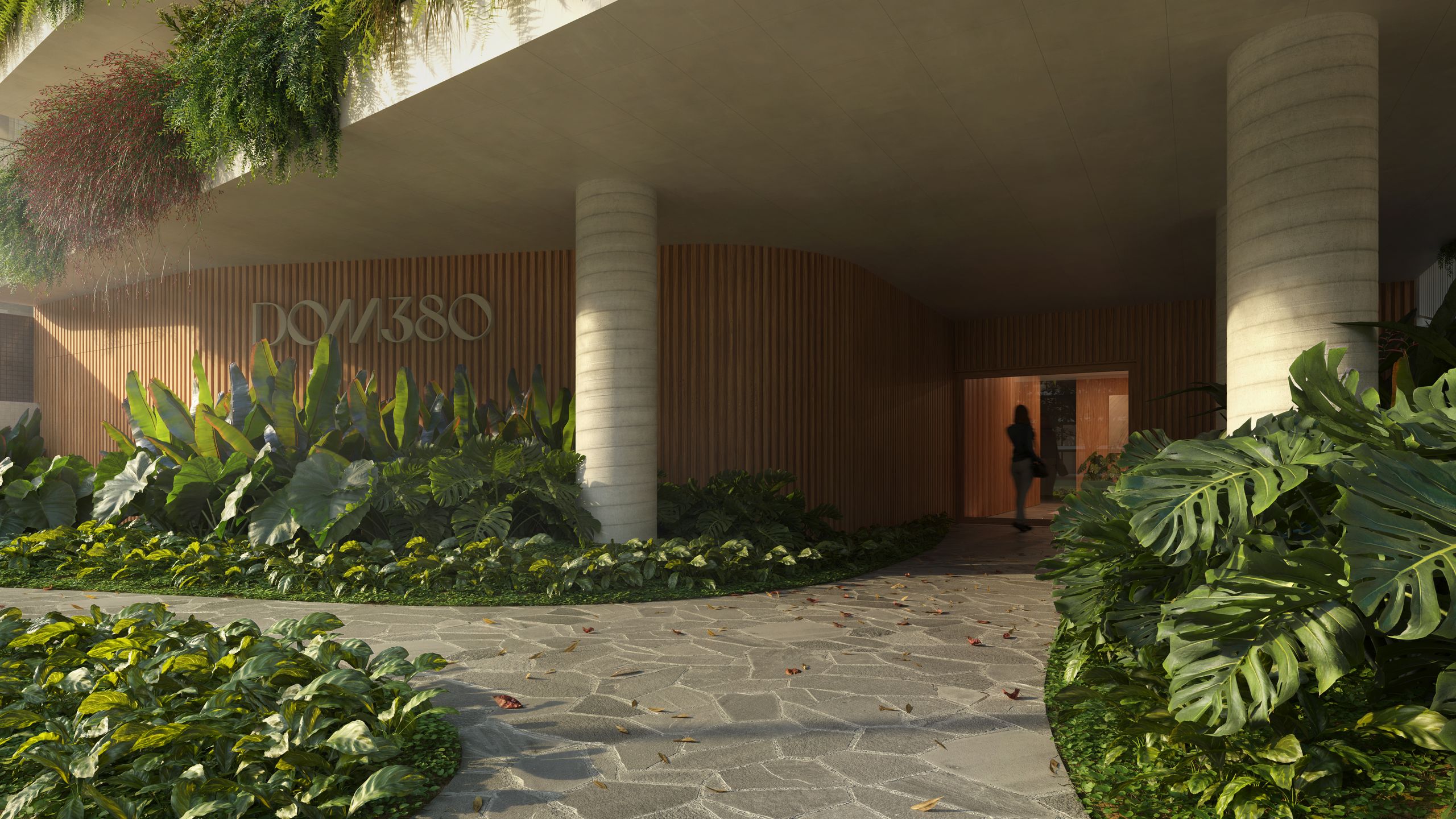 Acesso com paisagismo