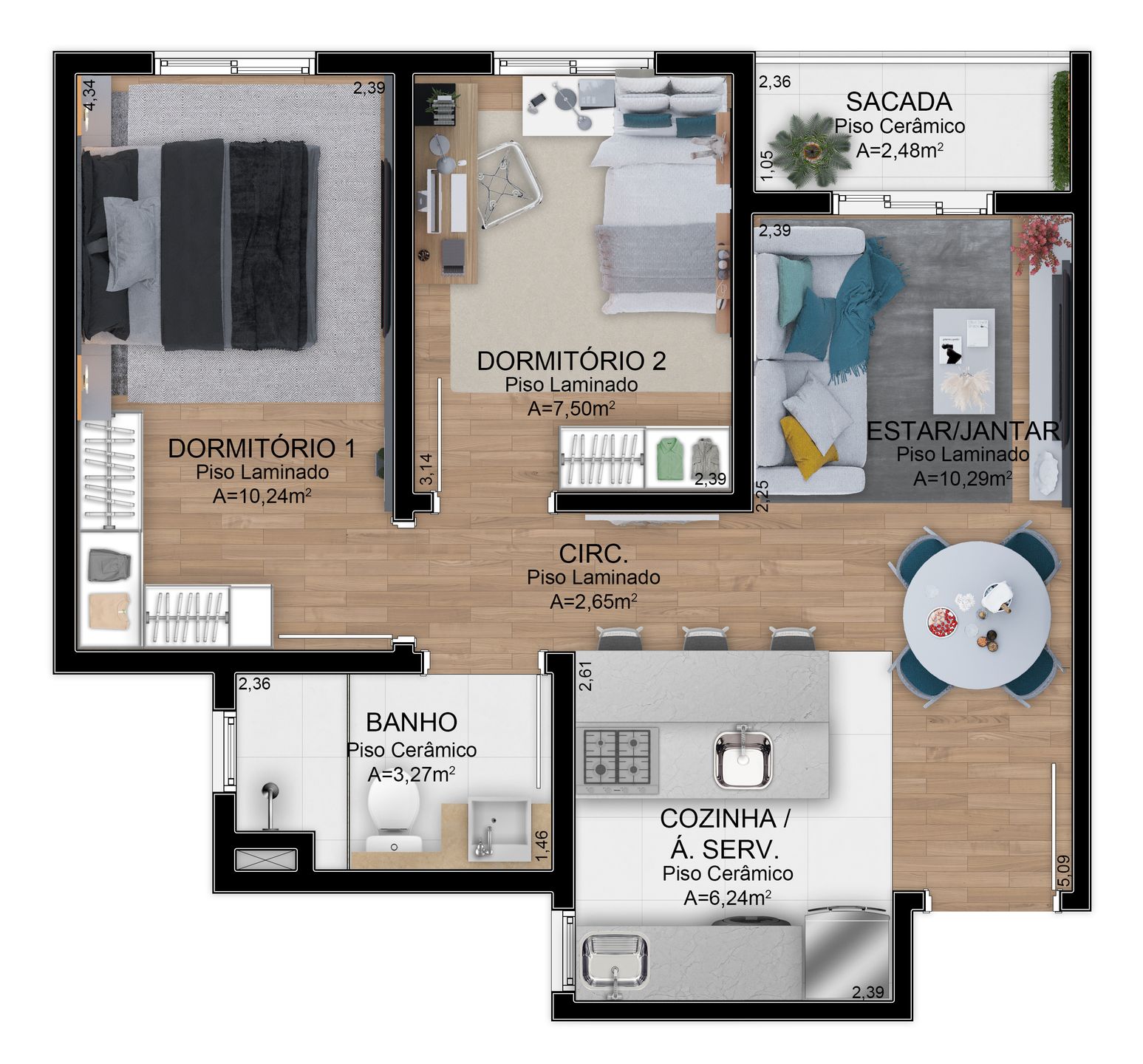Apartamento, 2 quartos, 49 m² - Foto 8