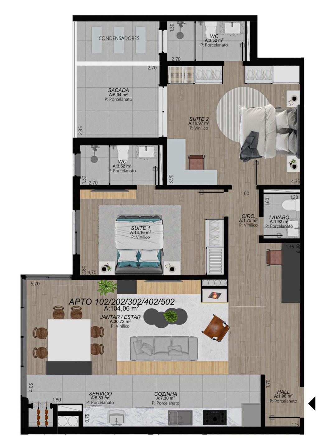 Apartamento, 2 quartos, 104 m² - Foto 15