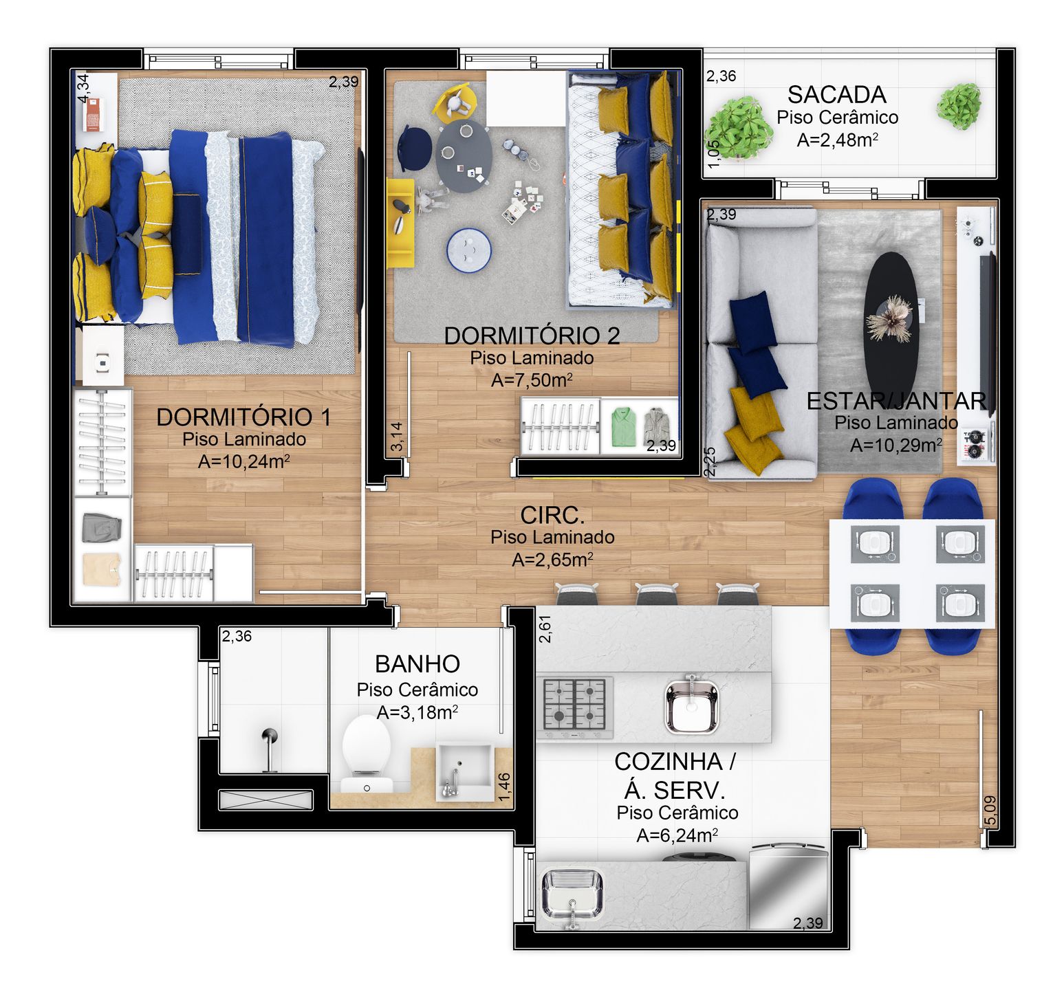 Apartamento, 2 quartos, 47 m² - Foto 12