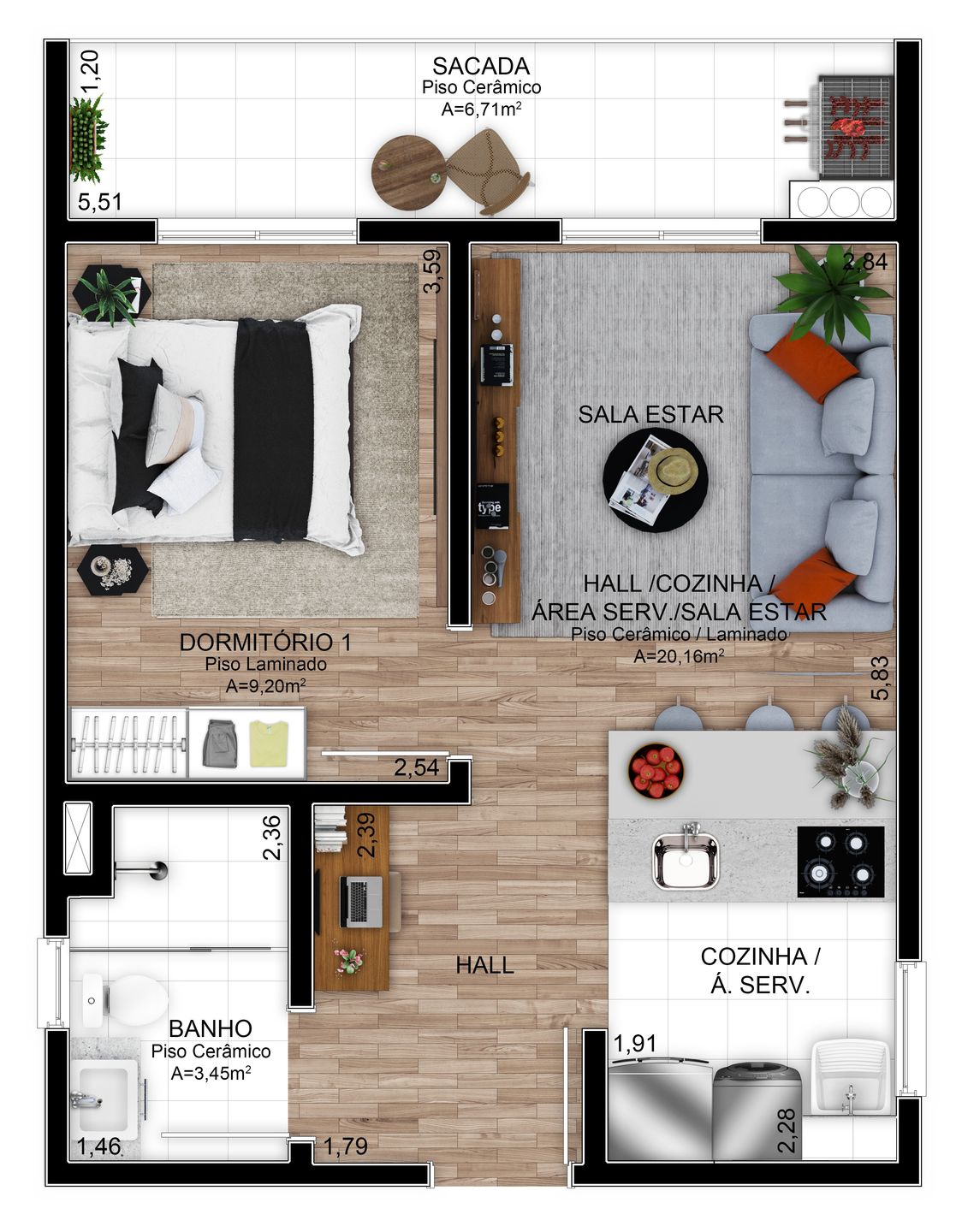 Apartamento, 1 quarto, 44 m² - Foto 4