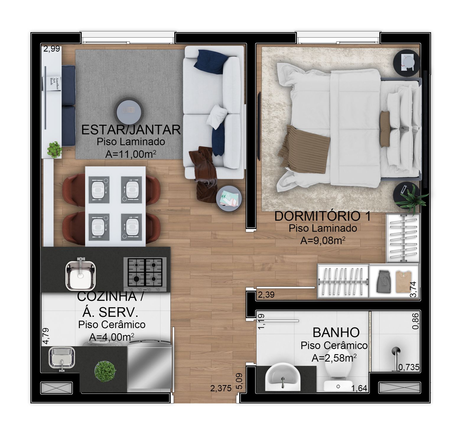 Apartamento, 1 quarto, 31 m² - Foto 24