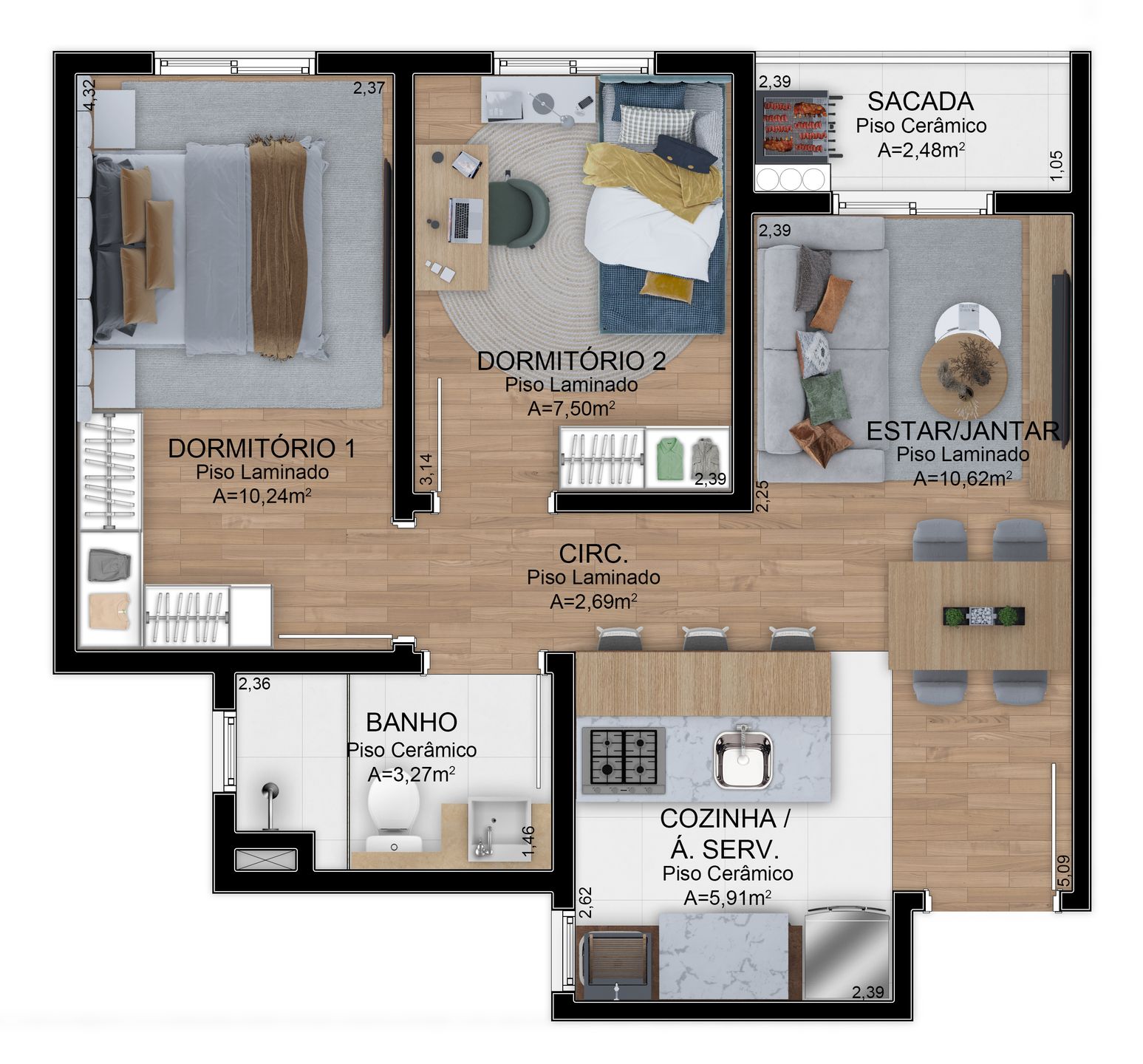 Apartamento, 2 quartos, 47 m² - Foto 18