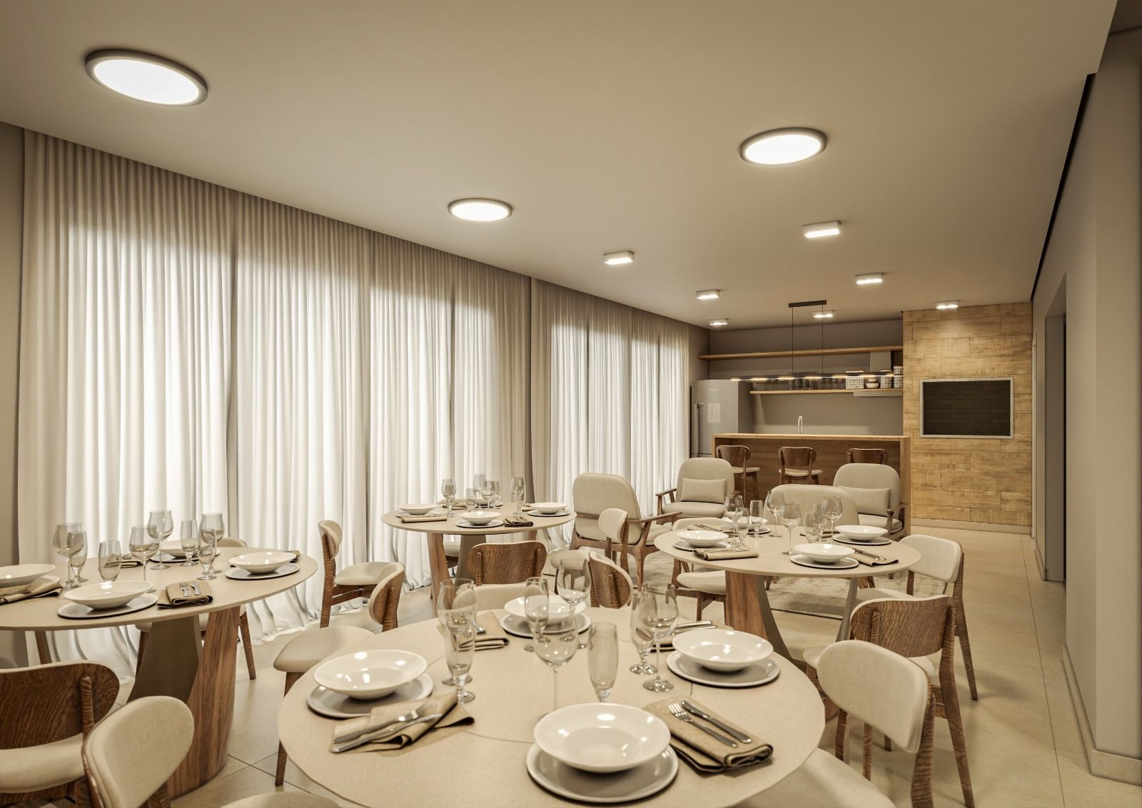 Salão de festas mobiliado 