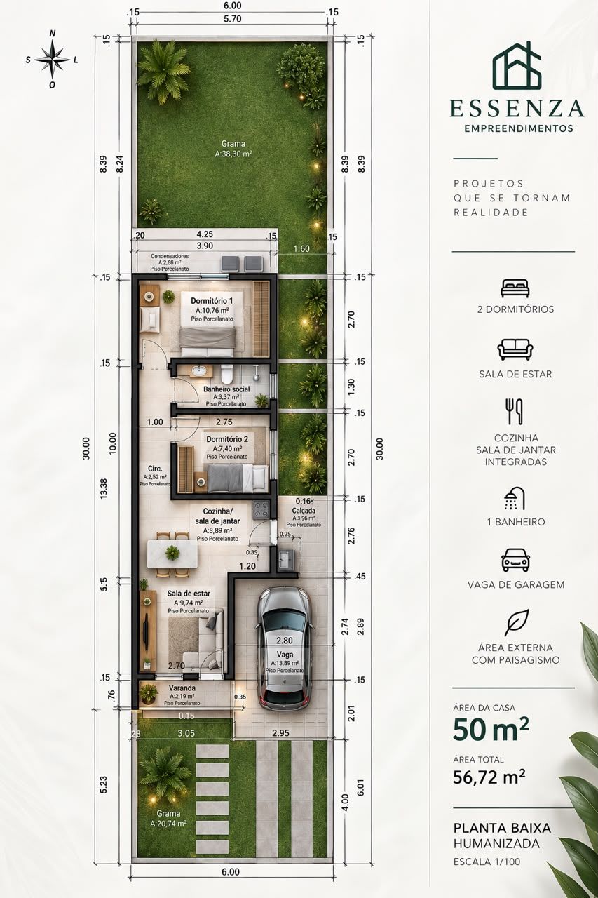 Casa, 2 quartos, 50 m² - Foto 12