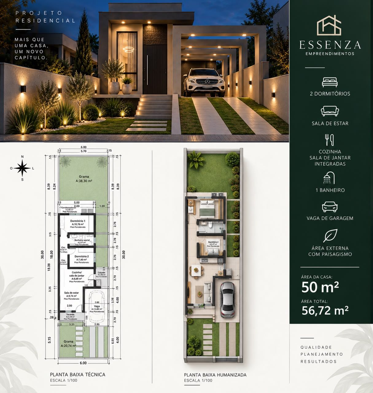 Casa, 2 quartos, 50 m² - Foto 14