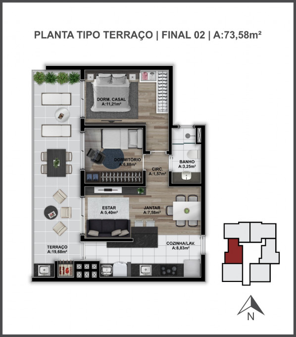 Apartamento, 2 quartos, 73 m² - Foto 89