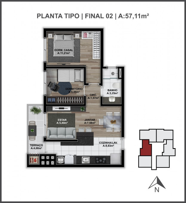 Apartamento, 2 quartos, 73 m² - Foto 92