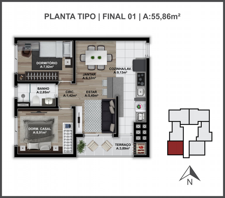 Apartamento, 2 quartos, 73 m² - Foto 87