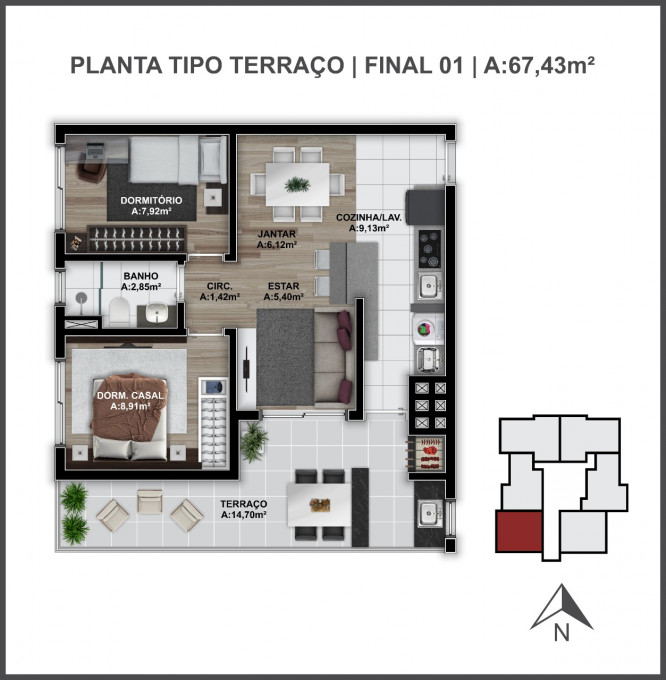 Apartamento, 2 quartos, 73 m² - Foto 90