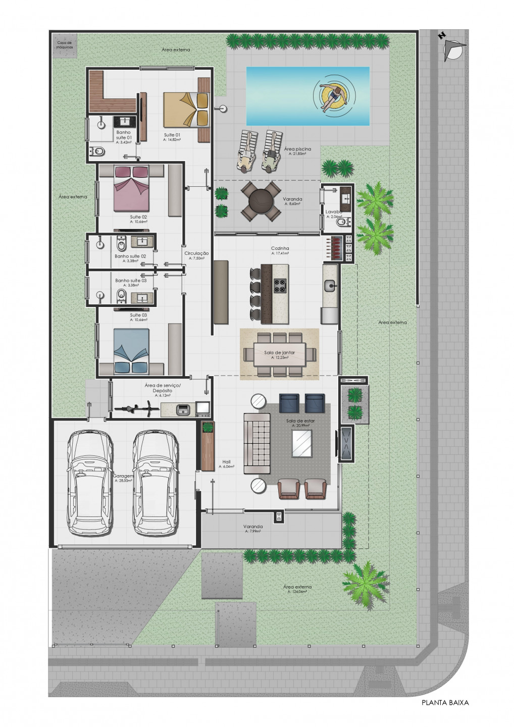 Casa de 3 quartos, 207m² no bairro Balneário Rosa do Mar, em Passo de Torres | Eu Corretor