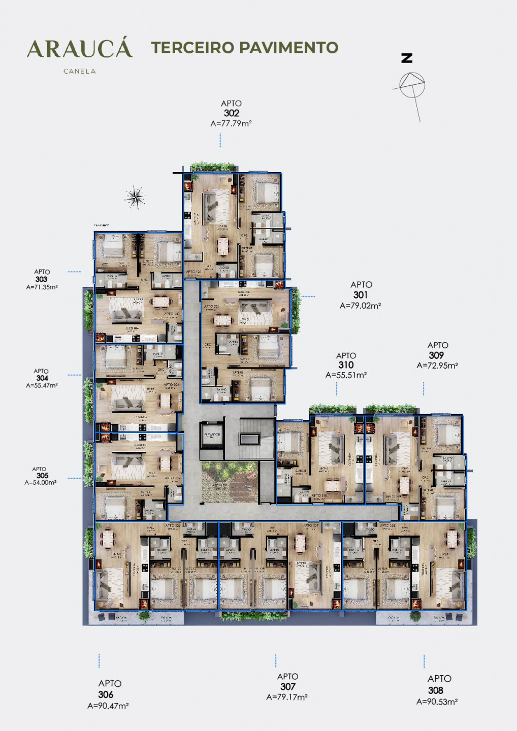 Apartamento à venda em canela, centro , com 2 quartos, 77.79