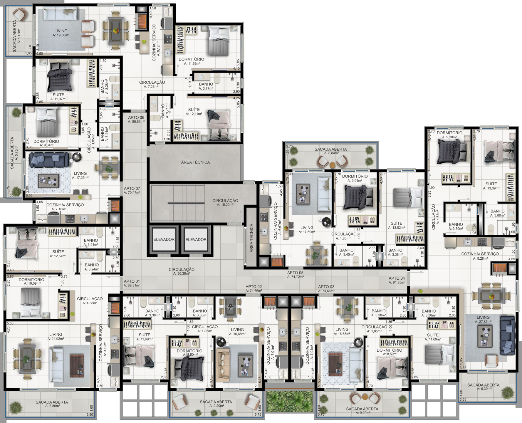 Apartamento de 2 quartos, 69m² no bairro Praia da Cal, em Torres | Eu Corretor