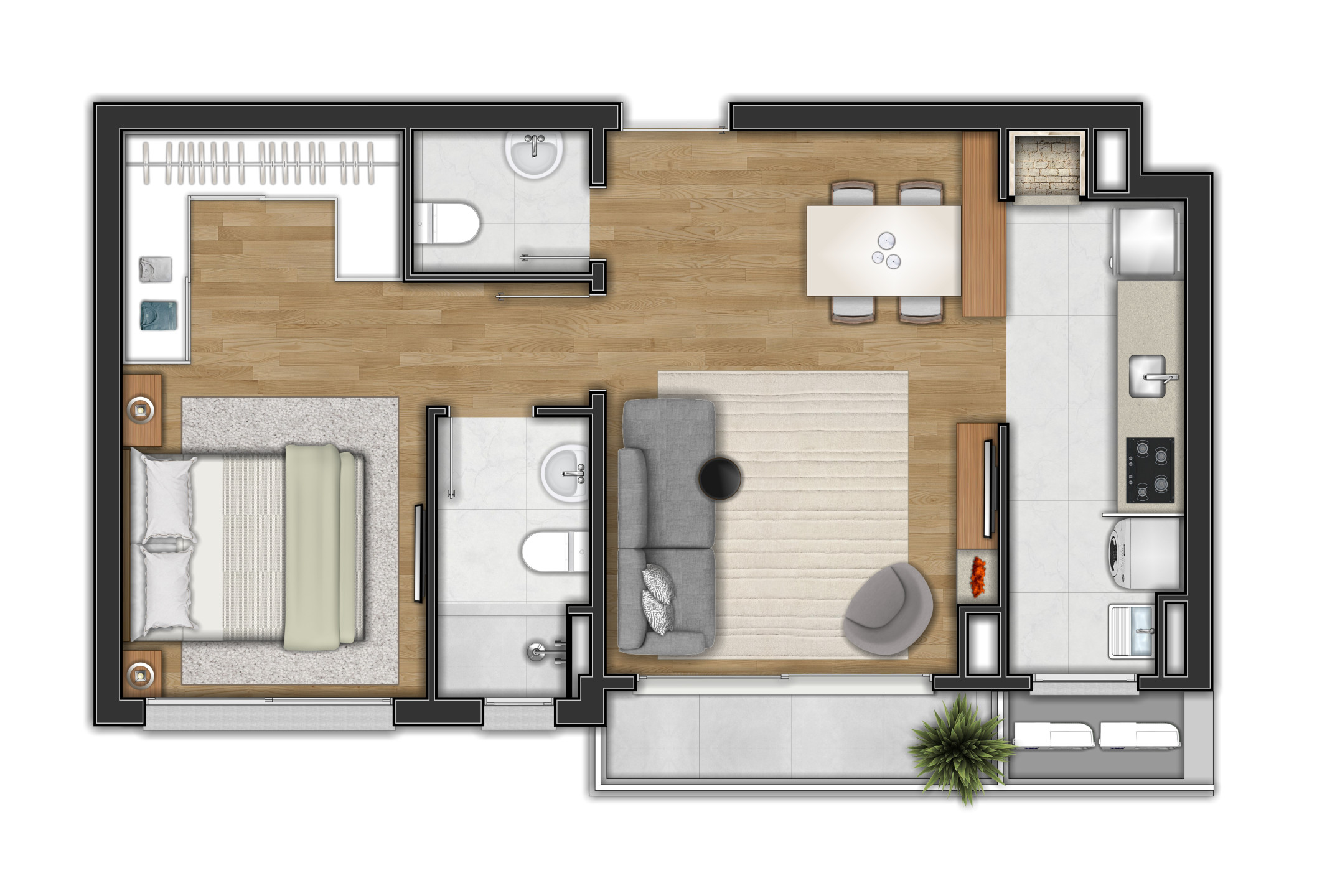 Apartamento à venda em canela, centro , com 1 quarto, 112.24