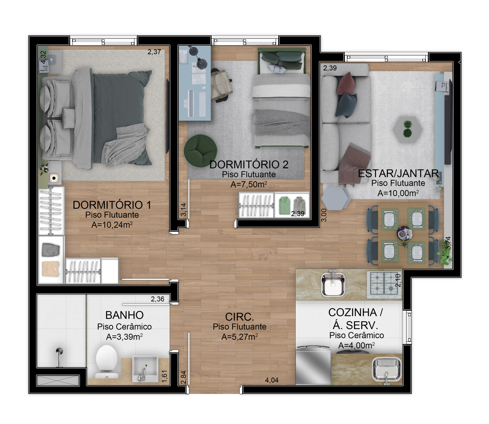 Apartamento, 2 quartos, 49 m² - Foto 4